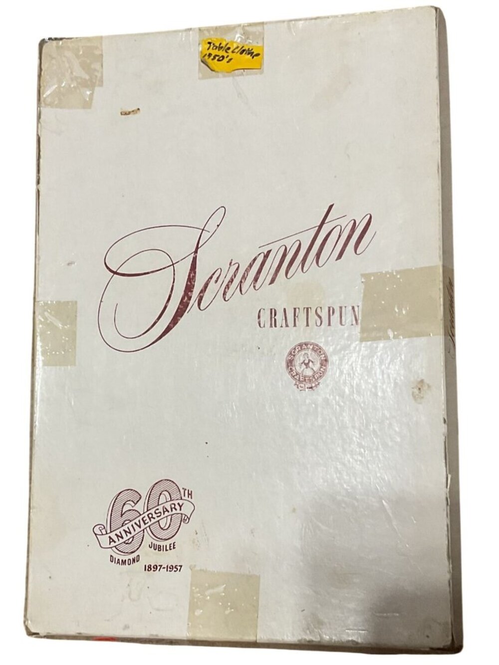 Vtg NOS Scranton Wendelle Lace Dinner Cloth 60"x80" Ivory Dacron Spun Rayon 1950